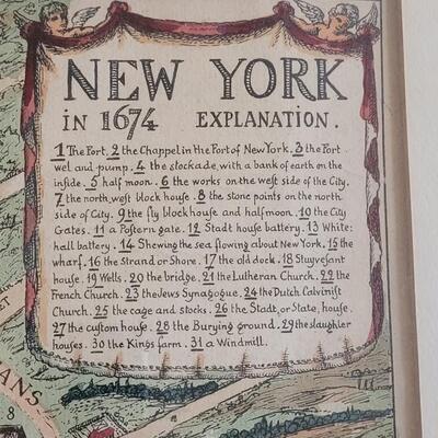 Lot 50: Antique Early 20th Century Map of New York in 1676