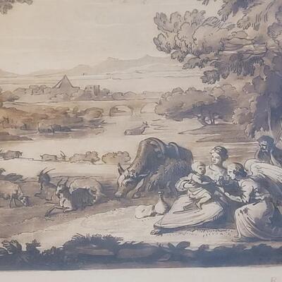 Lot 54: 1776 CLAUDE LE LORRAIN Original Engraving from Liber Veritatis #179