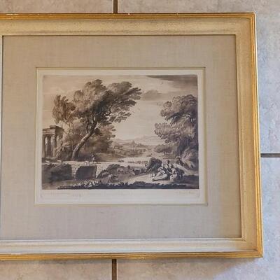Lot 54: 1776 CLAUDE LE LORRAIN Original Engraving from Liber Veritatis #179