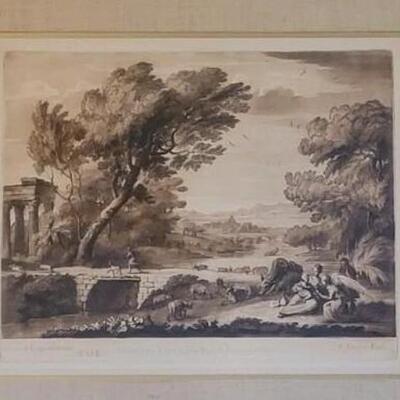 Lot 54: 1776 CLAUDE LE LORRAIN Original Engraving from Liber Veritatis #179