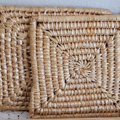 Lot 55: Kitchen Lot-  Hot Pads, Decorative Oil, Flower Bowls and 3 Placemats