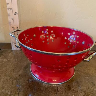 Mini Red Metal Colander