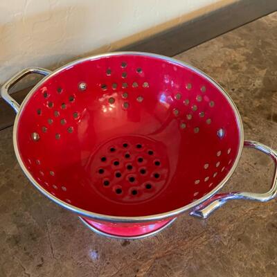 Mini Red Metal Colander
