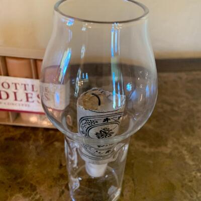 Wine bottle candle set