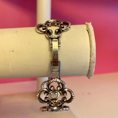 Brighton Toledo Silver Tone Crystals Pendant Bracelet