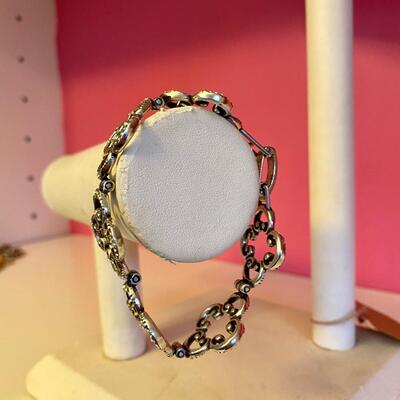 Brighton Toledo Silver Tone Crystals Pendant Bracelet