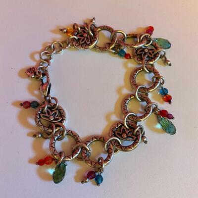 Brighton Swarovski Multi Color Crystal Drop Silver Bracelet