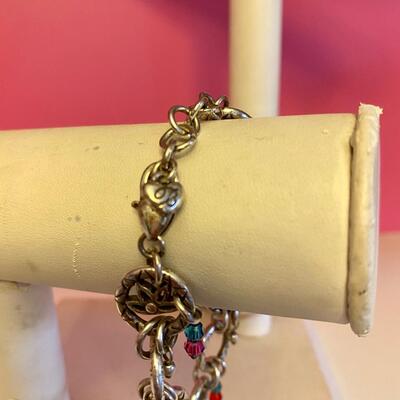 Brighton Swarovski Multi Color Crystal Drop Silver Bracelet