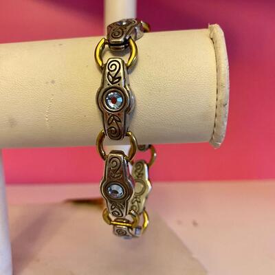 Brighton Two Tone "Celestial" Blue Crystal Bracelet