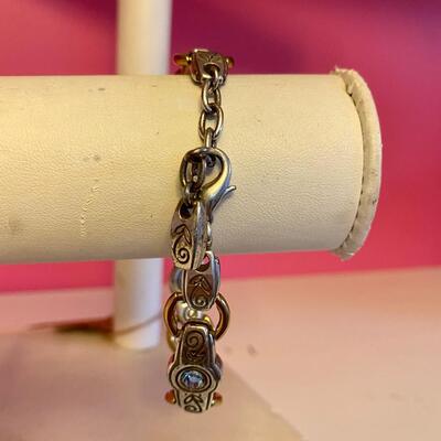 Brighton Two Tone "Celestial" Blue Crystal Bracelet