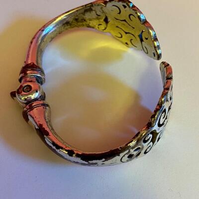 Vintage Silver Hinge Cuff Bracelet