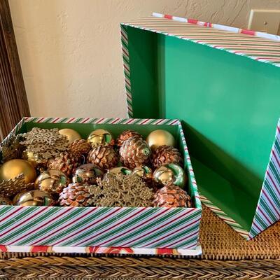 Assorted ornaments with box