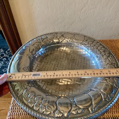 Pewter woven fruit tray