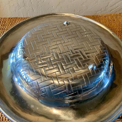 Pewter woven fruit tray