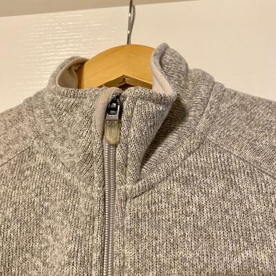 Women's Eddie Bauer Grey Knitted Jacket with Fleece Lining - Size S