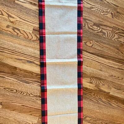 LIXF Red and Black Buffalo Check Table Runner - Reversible