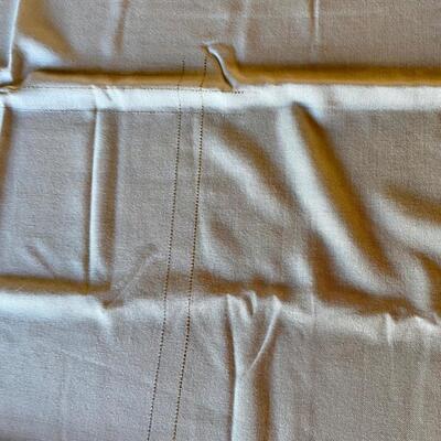 White Tablecloth with Gold and Silver Detailing