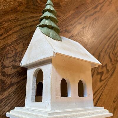 Holiday wood church figurine