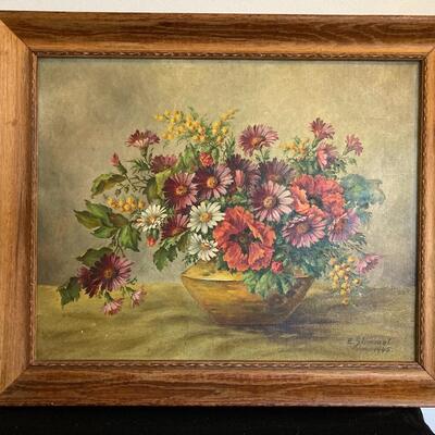 Still Life Vintage Oil Painting Signed STIMMEL 23â€w x 19â€h