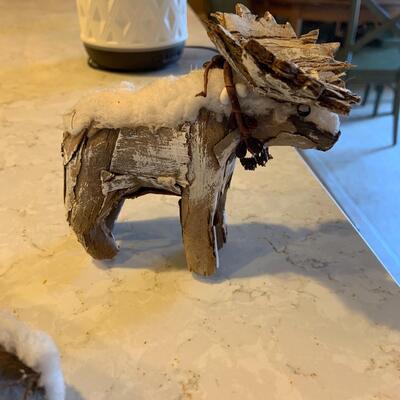 Deer, moose, and bear holiday figuries