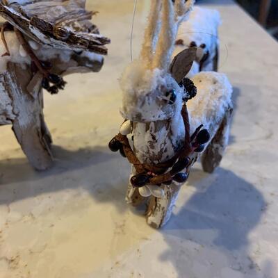 Deer, moose, and bear holiday figuries