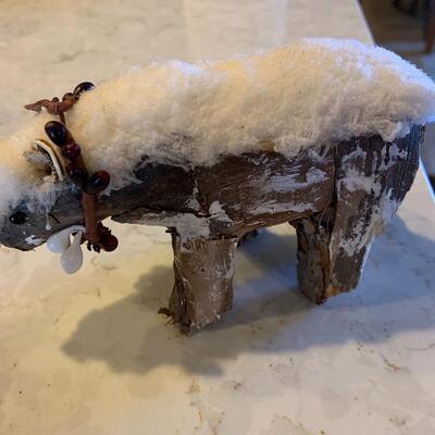 Deer, moose, and bear holiday figuries