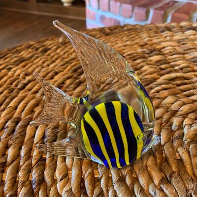 Glass fish paperweight decor