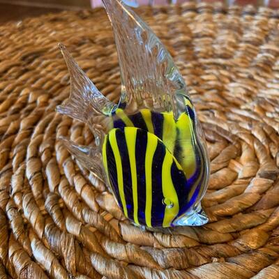Glass fish paperweight decor