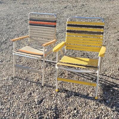 Lot 81: (2) Mid Century Modern Rubber Strap Patio Chairs