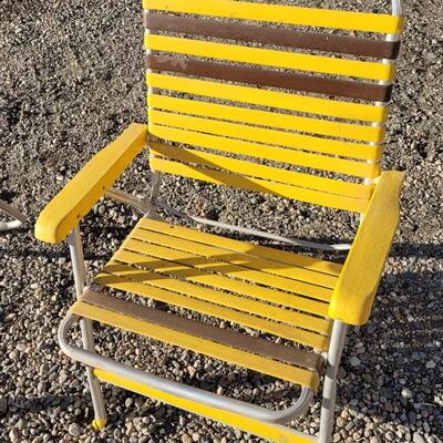 Lot 81: (2) Mid Century Modern Rubber Strap Patio Chairs