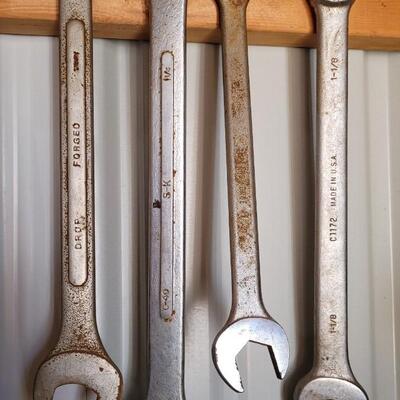 Lot 89: Assortment of Vintage Large Wrenches feat. SK Tools
