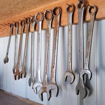Lot 89: Assortment of Vintage Large Wrenches feat. SK Tools