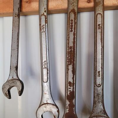 Lot 89: Assortment of Vintage Large Wrenches feat. SK Tools