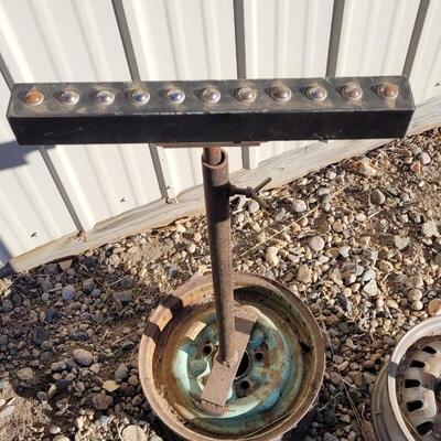 Lot 91: (2) Vintage 36" Tall Ball Bearing Surface Workstations Farm Auto
