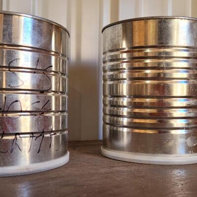 Lot 93: (2) Coffee Cans with Hose Clamps Assorted Sizes
