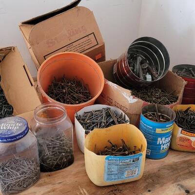 Lot 95: Large Assortment of Nails and Screws Farm Home Remodel