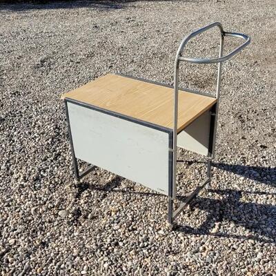 Lot 97: Vintage OXFORD Desk Handmade Caster Wheel Rolling Cart Farm Garage Office