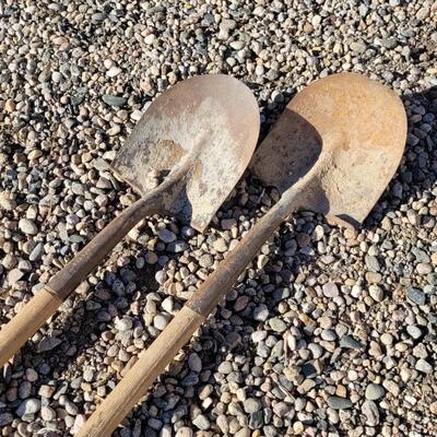 Lot 103: (2) Vintage Shovels w/ Wood Handles