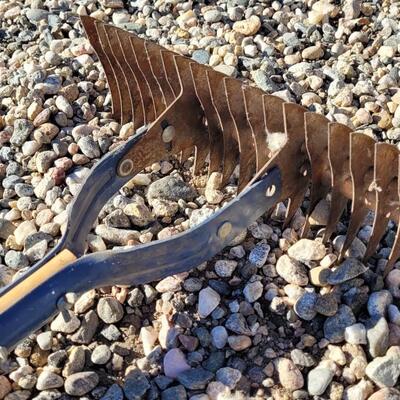Lot 105: (2) Antique Vintage Wood Handle Rakes feat. AMES