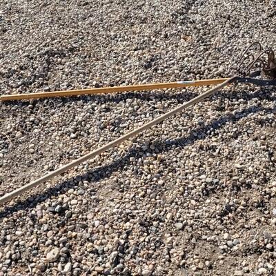 Lot 105: (2) Antique Vintage Wood Handle Rakes feat. AMES