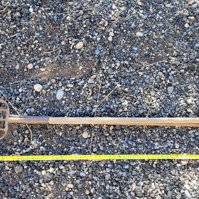 Lot 106: (2) Antique Vintage Wood Handle Pitchforks Halloween Farm and Garden