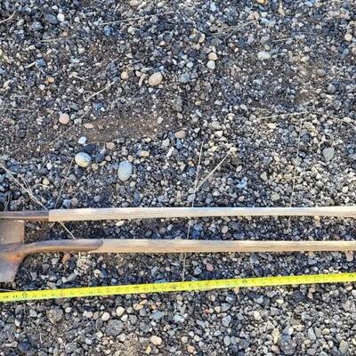 Lot 109: (2) Vintage Wood Handle Metal Shovels HEAT TREATED