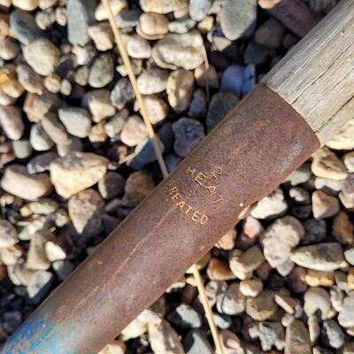 Lot 110: (2) Wood/Metal Combo Handle Blue Paint Shovels