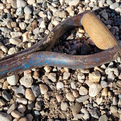 Lot 110: (2) Wood/Metal Combo Handle Blue Paint Shovels
