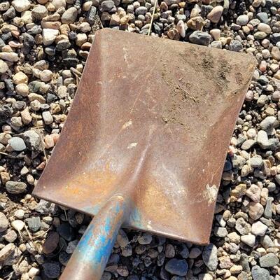 Lot 110: (2) Wood/Metal Combo Handle Blue Paint Shovels