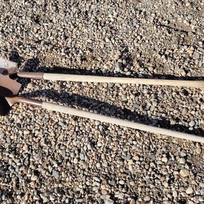 Lot 116: (2) Vintage Wood Handle Shovels