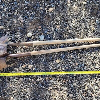 Lot 116: (2) Vintage Wood Handle Shovels