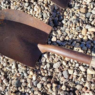 Lot 116: (2) Vintage Wood Handle Shovels