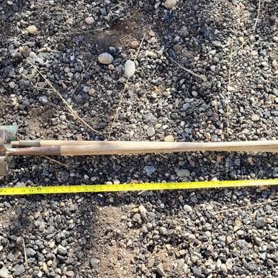 Lot 122: (2) Vintage Wood Handle Shovels feat. ONE Green Accent