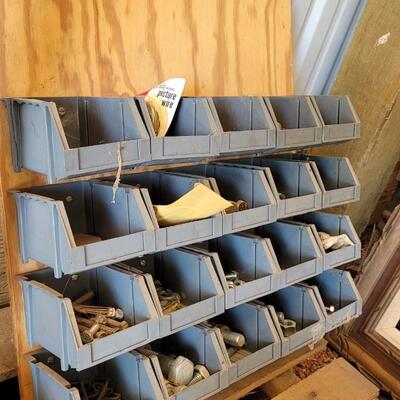 Lot 125: Hardware Caddy Attached to Wood Mounting Board